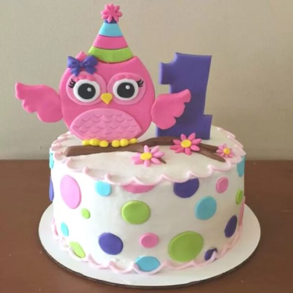Owl Theme First Birthday Cake 3 Owl Theme First Birthday Cake