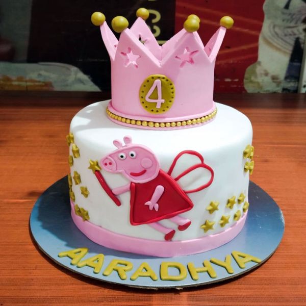 Peppa Queen Crown Cake 5 Peppa Queen Crown Cake from LallanTop Cake Shop - Delivery in East Delhi, South-East Delhi, Ghaziabad, and Noida.