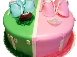 Pink and Green Baby Shower Cake