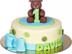 Little Teddy 1st Birthday Fondant Cake from LallanTop Cake Shop