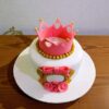 pink crown birthday fondant cake 2 From LallamTop Cake Shop