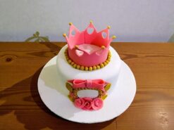 Pink Crown Birthday Fondant Cake
