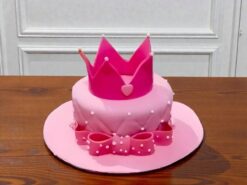 Pink Crown Theme Fondant Cake