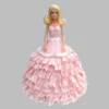 pink floral barbie fondant cake 1 From LallamTop Cake Shop