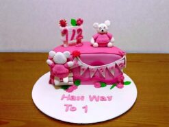 Pink Half Birthday Cake For Girl