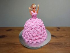 Pink Roses Barbie Doll Cake