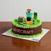 Pixel Adventure Minecraft Theme Cake with edible gaming characters by Lallantop Cake Shop