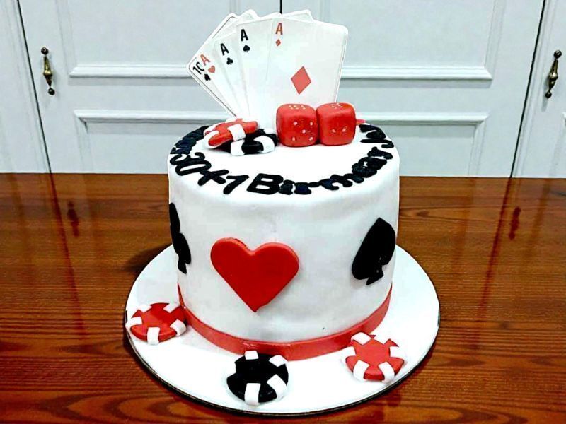 Poker Theme Fondant Cake 3 Poker Theme Fondant Cake