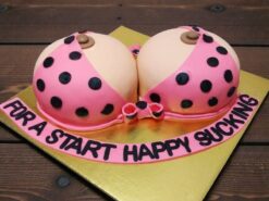 Polka Dots Pink Open Bra Cake