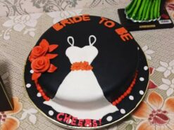 Bridal Gown Theme Fondant Cake
