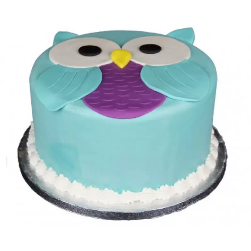 Owl Fondant Cake 3 Owl Fondant Cake