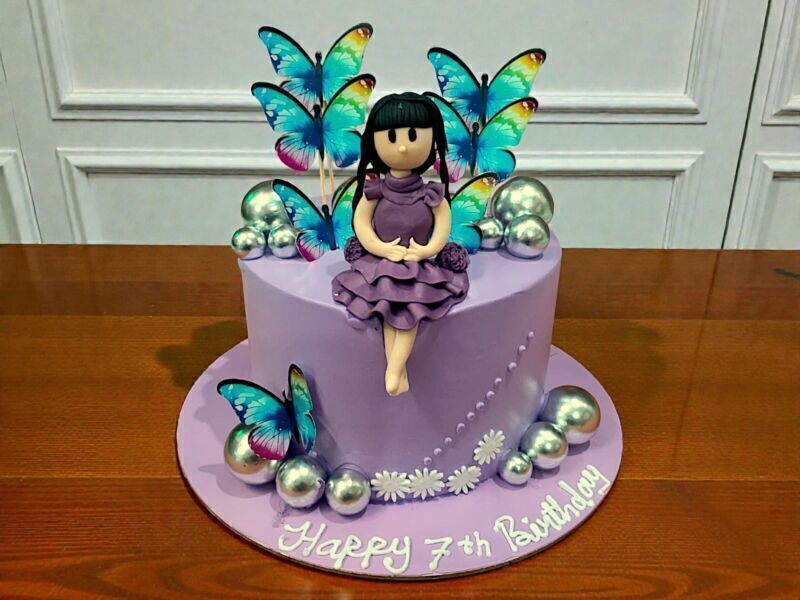 Purple Fairy Doll Birthday Cake 3 Purple Fairy Doll Birthday Cake