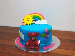 Rainbow Bear Fondant Cake