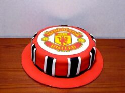 Red Fondant Manchester United Cake