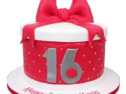Red Hat Box Fondant Cake