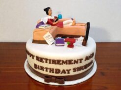 Retired & Relaxing Theme Birthday Cake