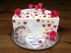 Romantic Hearts and Roses Cake