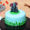Round Baby Elephant Fondant Cake 2 round baby elephant fondant cake 1 From LallamTop Cake Shop