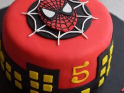 Round Fondant Spiderman Cake