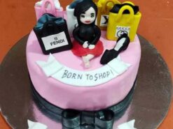 Shopping Queen Theme Fondant Cake from LallanTop Cake Shop - Delivery in East Delhi, South-East Delhi, Ghaziabad, and Noida.