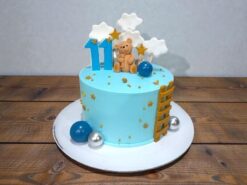 Sky Blue Teddy Celebration Cake