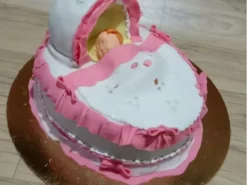 Sleeping Baby in Crib Fondant Cake
