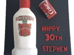 Smirnoff Vodka Bottle Shape Fondant Cake