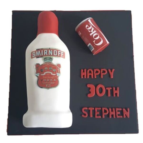 Smirnoff Vodka Bottle Shape Fondant Cake 3 Smirnoff Vodka Bottle Shape Fondant Cake