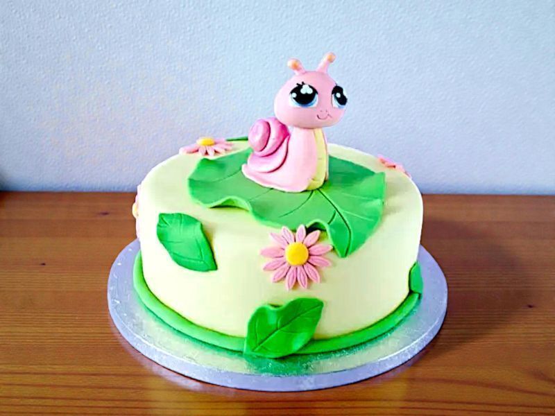 Snail Birthday Fondant Cake 3 Snail Birthday Fondant Cake