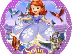 Alternative view of Sofia the First Cartoon Photo Cake