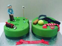 Sports Man 80th Birthday Cake