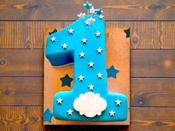 Starry Gaze 1st Birthday Fondant Cake