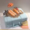 Suitcase and Beach Holiday Birthday Cake 1 suitcase and beach holiday birthday cake 1 From LallamTop Cake Shop