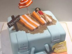 Suitcase and Beach Holiday Birthday Cake