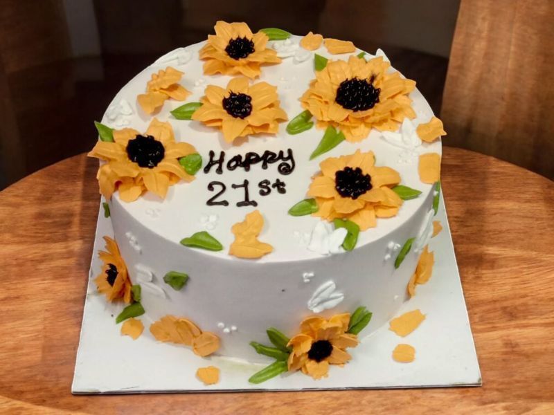 Sunflower Milestone Cake 3 Sunflower Milestone Cake