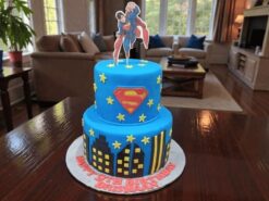 Superman Flying Hero Theme Cake