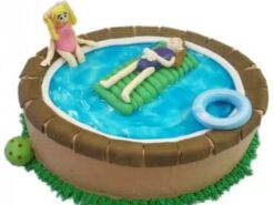 Swimming Pool Fondant Cake