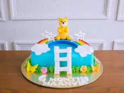 Teddy Half Design Fondant Cake