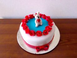 Teddy Rose Fondant Cake