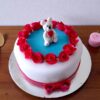 Teddy Rose Theme Fondant Cake 1 teddy rose theme fondant cake 1 From LallamTop Cake Shop