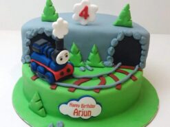 Thomas The Tank Engine Theme Fondant Cake