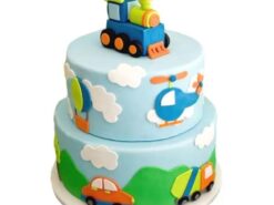 Transportation Themed Birthday Cake