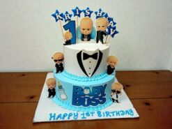 Tuxedo Theme Boss Baby 1st Birthday Cake