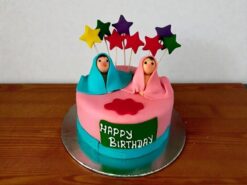 Twins Baby Birthday Fondant Cake