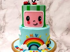 Two Tier Cocomelon Rainbow Cake