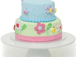 Two Tier Garden Theme Fondant Cake