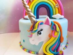 Unicorn Rainbow Fondant Cake