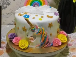 unicorn rainbow theme fondant cake 1 From LallamTop Cake Shop