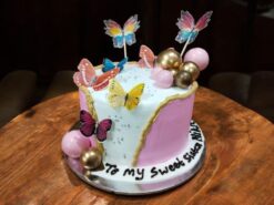 Vibrant Butterfly Bliss Cake