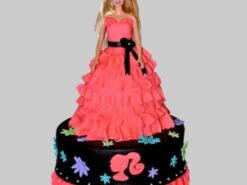 Wavy Dress Barbie Fondant Cake